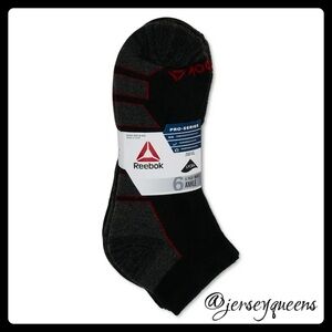 👑 NWT Men's Pro Series Quarter Socks 6-Pack from Reebok, 6-Pairs, Black